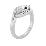 2CTW Marquise Shaped Lab Grown Diamond (F/VS) East West Solitaire Ring in 14K Gold