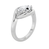 2CTW Marquise Shaped Lab Grown Diamond (F/VS) East West Solitaire Ring in 14K Gold