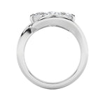 2CTW Marquise Shaped Lab Grown Diamond (F/VS) East West Solitaire Ring in 14K Gold