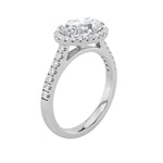 2CTW Oval Shaped Lab Grown Diamond (F/VS) East West Accented Solitaire Ring in 14K Gold