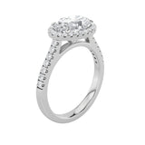 2CTW Oval Shaped Lab Grown Diamond (F/VS) East West Accented Solitaire Ring in 14K Gold