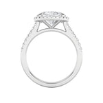 2CTW Oval Shaped Lab Grown Diamond (F/VS) East West Accented Solitaire Ring in 14K Gold