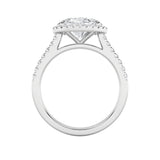 2CTW Oval Shaped Lab Grown Diamond (F/VS) East West Accented Solitaire Ring in 14K Gold