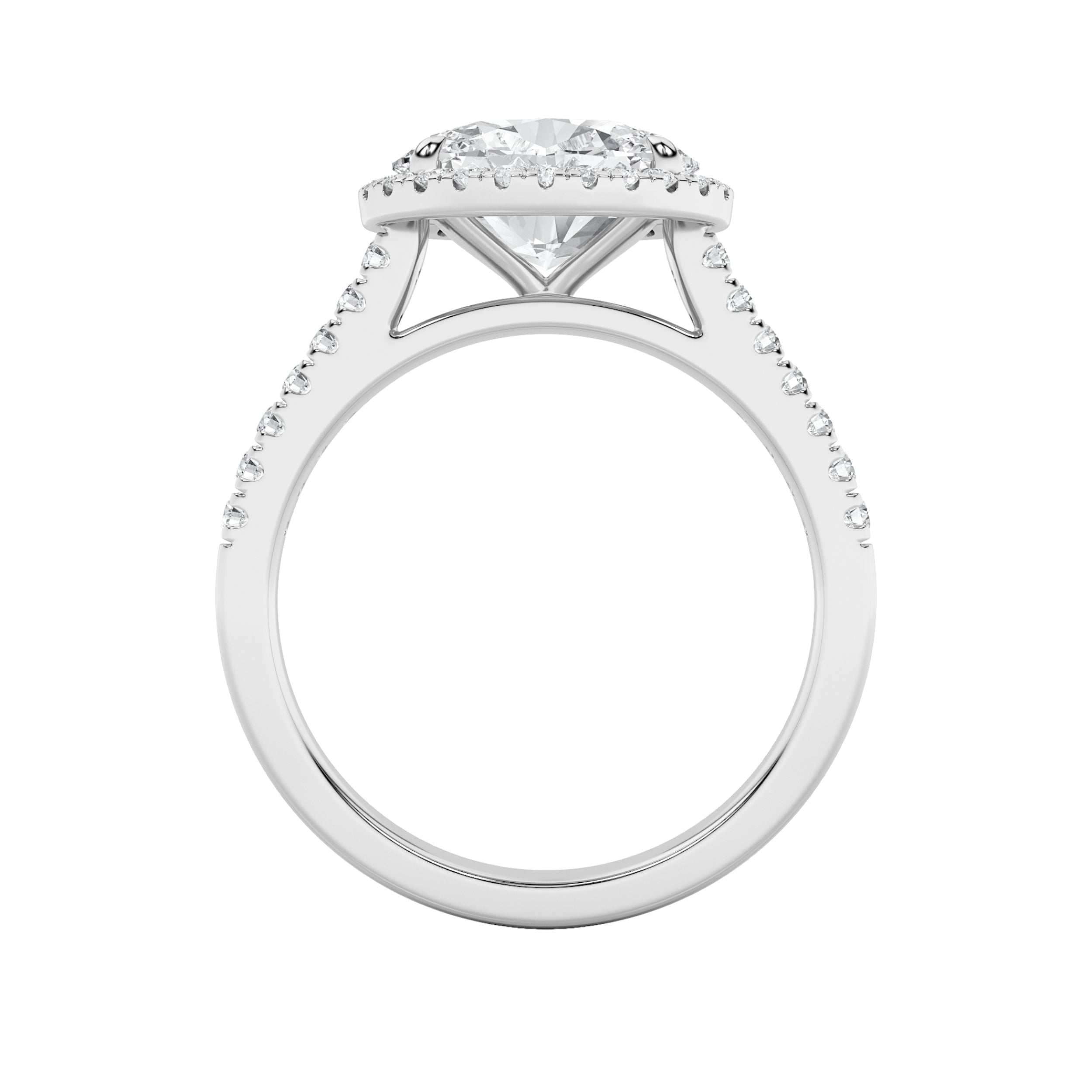 2CTW Oval Shaped Lab Grown Diamond (F/VS) East West Accented Solitaire Ring in 14K Gold