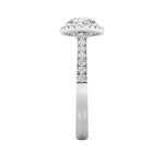 2CTW Oval Shaped Lab Grown Diamond (F/VS) East West Accented Solitaire Ring in 14K Gold