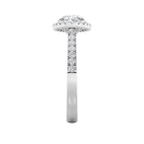 2CTW Oval Shaped Lab Grown Diamond (F/VS) East West Accented Solitaire Ring in 14K Gold