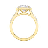 2CTW Oval Shaped Lab Grown Diamond (F/VS) East West Accented Solitaire Ring in 14K Gold
