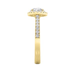 2CTW Oval Shaped Lab Grown Diamond (F/VS) East West Accented Solitaire Ring in 14K Gold