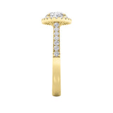 2CTW Oval Shaped Lab Grown Diamond (F/VS) East West Accented Solitaire Ring in 14K Gold