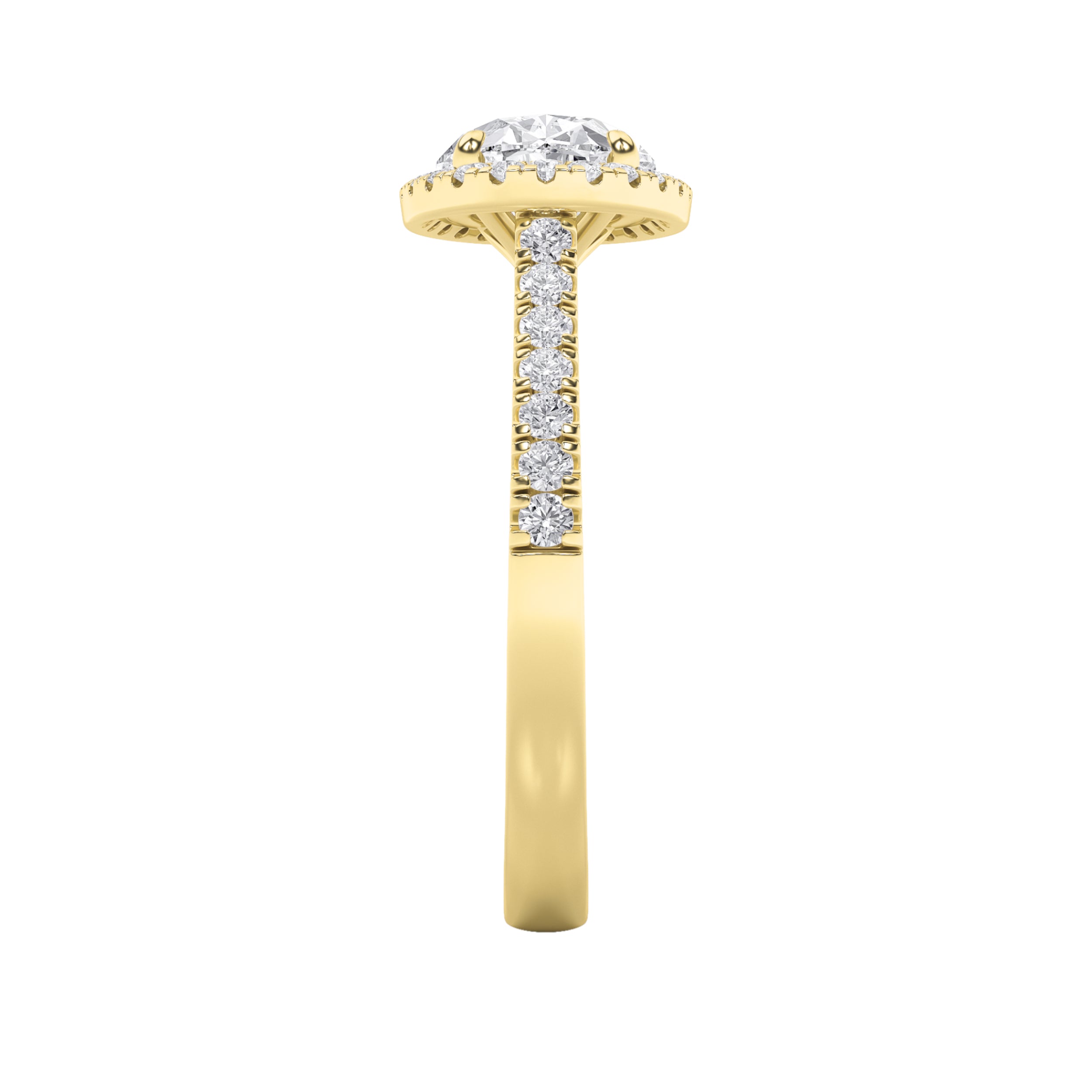 2CTW Oval Shaped Lab Grown Diamond (F/VS) East West Accented Solitaire Ring in 14K Gold