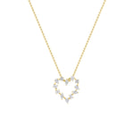 2.5CTW Emerald Shaped Lab Grown Diamond (F/VS) Heart Shaped Pendant in 14K Gold