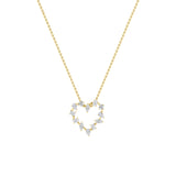 2.5CTW Emerald Shaped Lab Grown Diamond (F/VS) Heart Shaped Pendant in 14K Gold