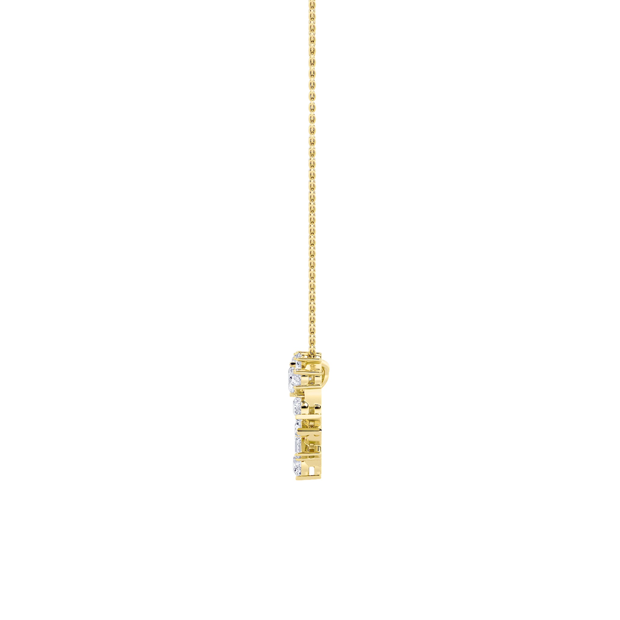 2.5CTW Emerald Shaped Lab Grown Diamond (F/VS) Heart Shaped Pendant in 14K Gold