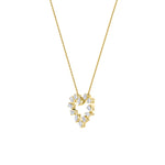 2.5CTW Emerald Shaped Lab Grown Diamond (F/VS) Heart Shaped Pendant in 14K Gold