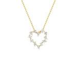 2.5CTW Emerald Shaped Lab Grown Diamond (F/VS) Heart Shaped Pendant in 14K Gold