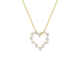 2.5CTW Emerald Shaped Lab Grown Diamond (F/VS) Heart Shaped Pendant in 14K Gold