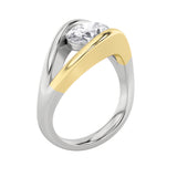 1.5CTW Oval Shaped Lab Grown Diamond (F/VS) East West Solitaire Ring in 14K Gold