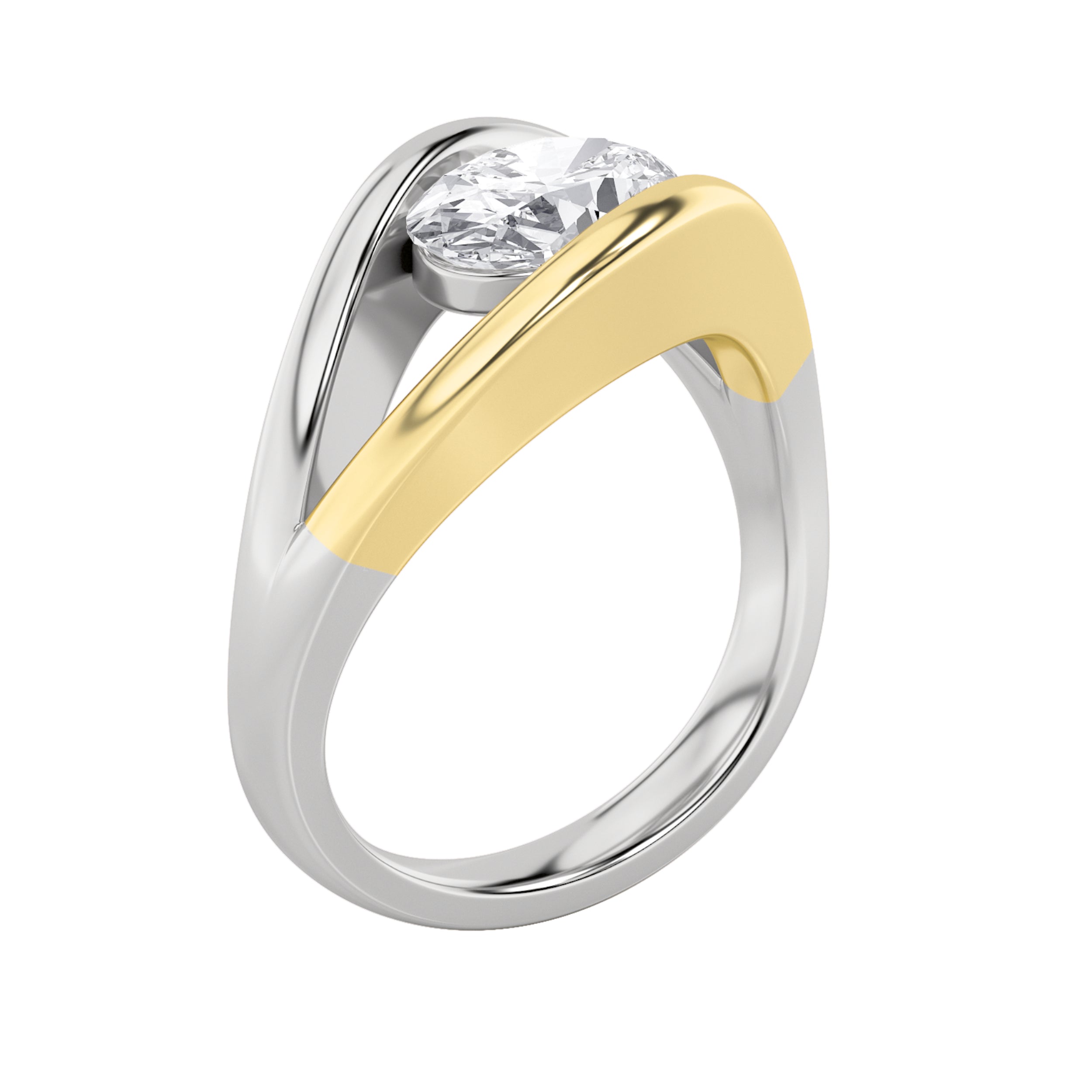 1.5CTW Oval Shaped Lab Grown Diamond (F/VS) East West Solitaire Ring in 14K Gold
