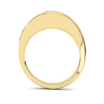 2CTW Round Shaped Lab Grown Diamond (F/VS) East West Solitaire Fancy Ring in 14K Gold