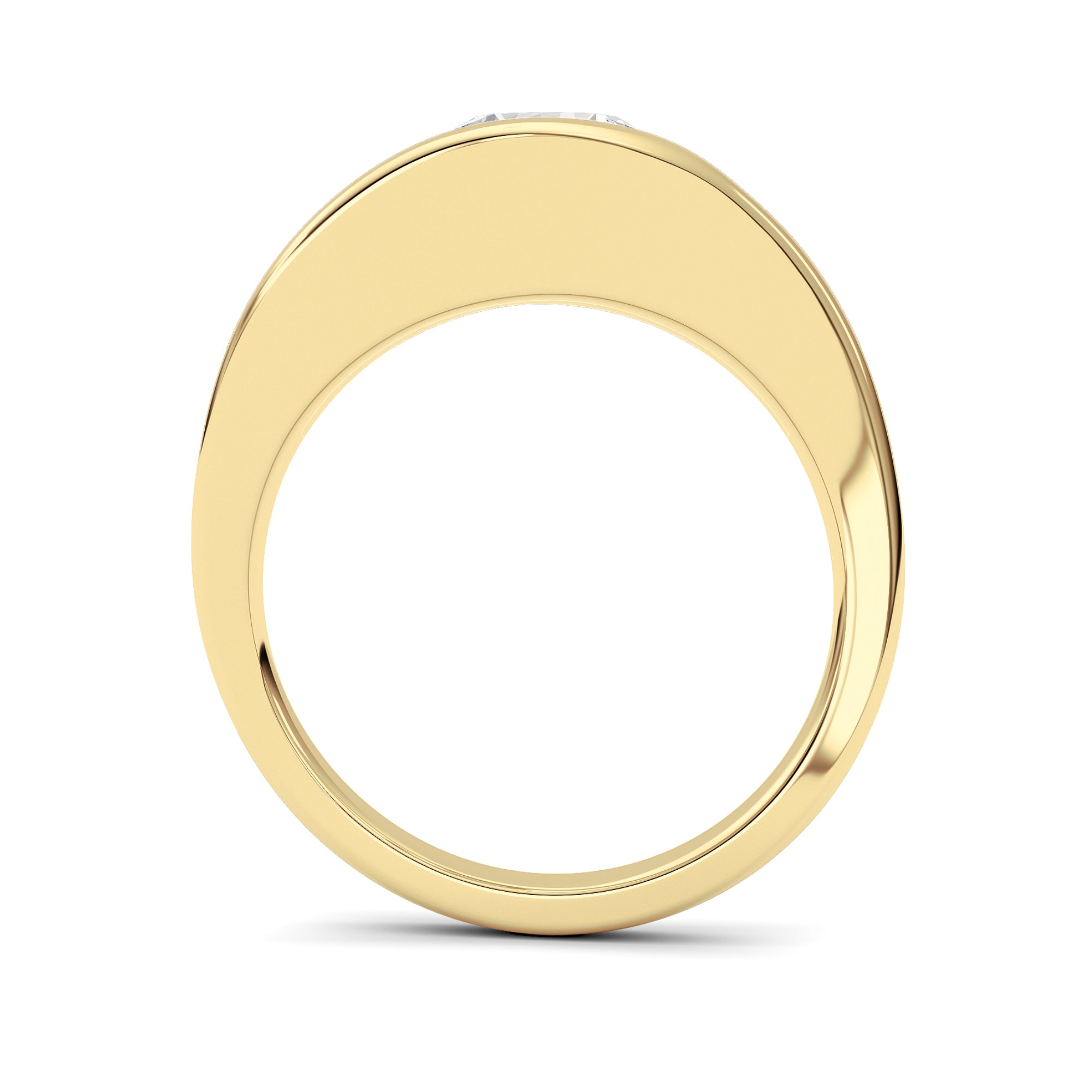 2CTW Round Shaped Lab Grown Diamond (F/VS) East West Solitaire Fancy Ring in 14K Gold