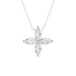 1CTW Marquise Shaped Lab Grown Diamond (F/VS) Flower Fashion Pendant in 14K Gold