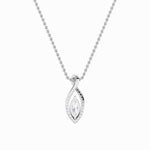 1.25CTW Marquise Shaped Lab Grown Diamond (F/VS) Heart Shaped Pendant in 14K Gold