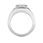 2CTW Emerald Shaped Lab Grown Diamond (G/VS) East West Solitaire Ring in 14K Gold