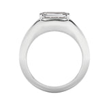 2CTW Emerald Shaped Lab Grown Diamond (G/VS) East West Solitaire Ring in 14K Gold