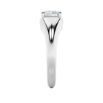 2CTW Emerald Shaped Lab Grown Diamond (G/VS) East West Solitaire Ring in 14K Gold