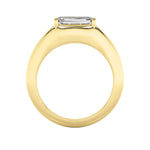 2CTW Emerald Shaped Lab Grown Diamond (F/VS) East West Solitaire Ring in 14K Gold