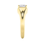 2CTW Emerald Shaped Lab Grown Diamond (F/VS) East West Solitaire Ring in 14K Gold