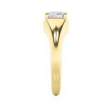 2CTW Emerald Shaped Lab Grown Diamond (F/VS) East West Solitaire Ring in 14K Gold