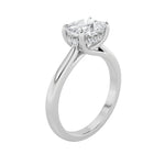 1.5CTW Elongated Cushion Shaped Lab Grown Diamond (F/VS) East West Solitaire Ring in 14K Gold