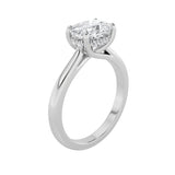 1.5CTW Elongated Cushion Shaped Lab Grown Diamond (F/VS) East West Solitaire Ring in 14K Gold