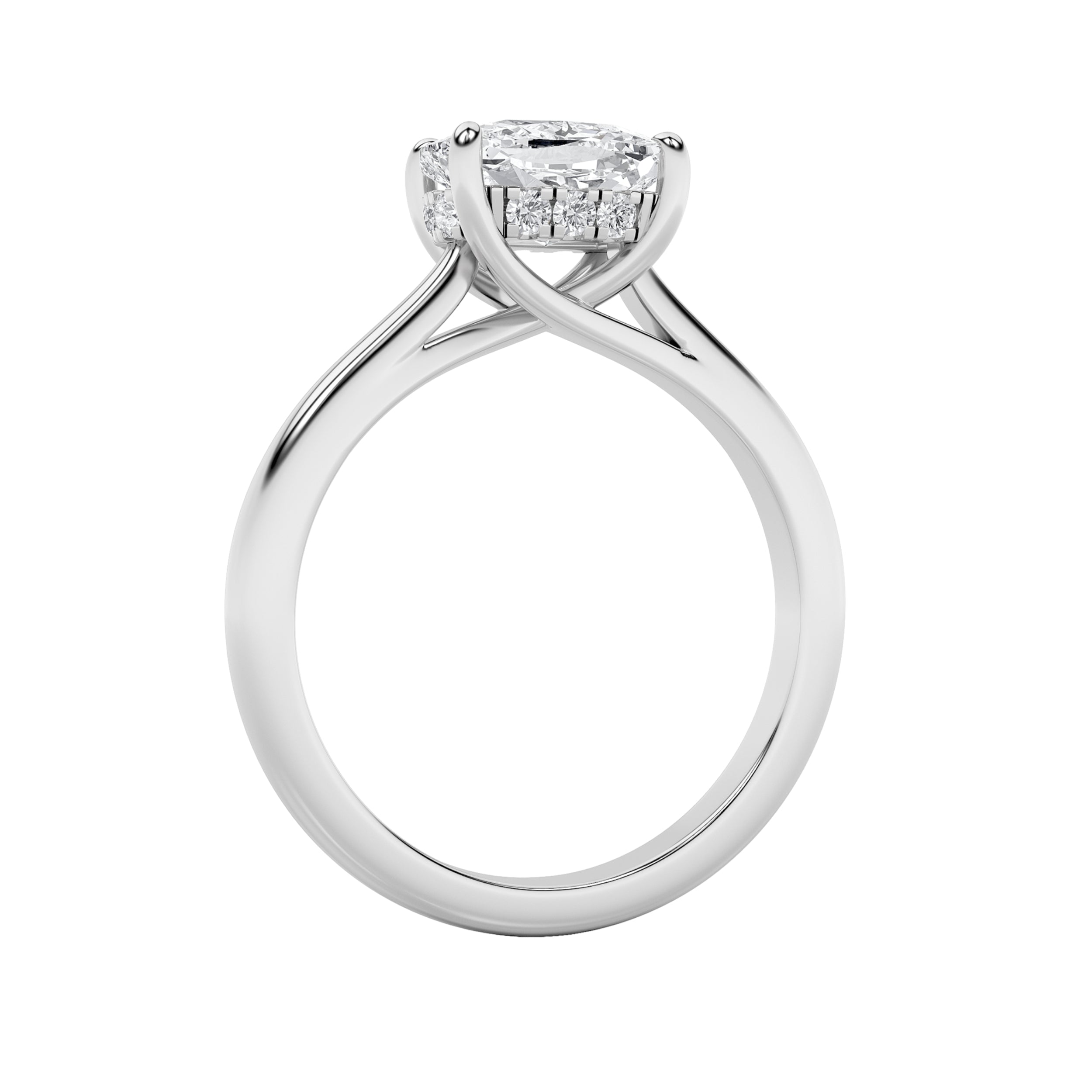 1.5CTW Elongated Cushion Shaped Lab Grown Diamond (F/VS) East West Solitaire Ring in 14K Gold