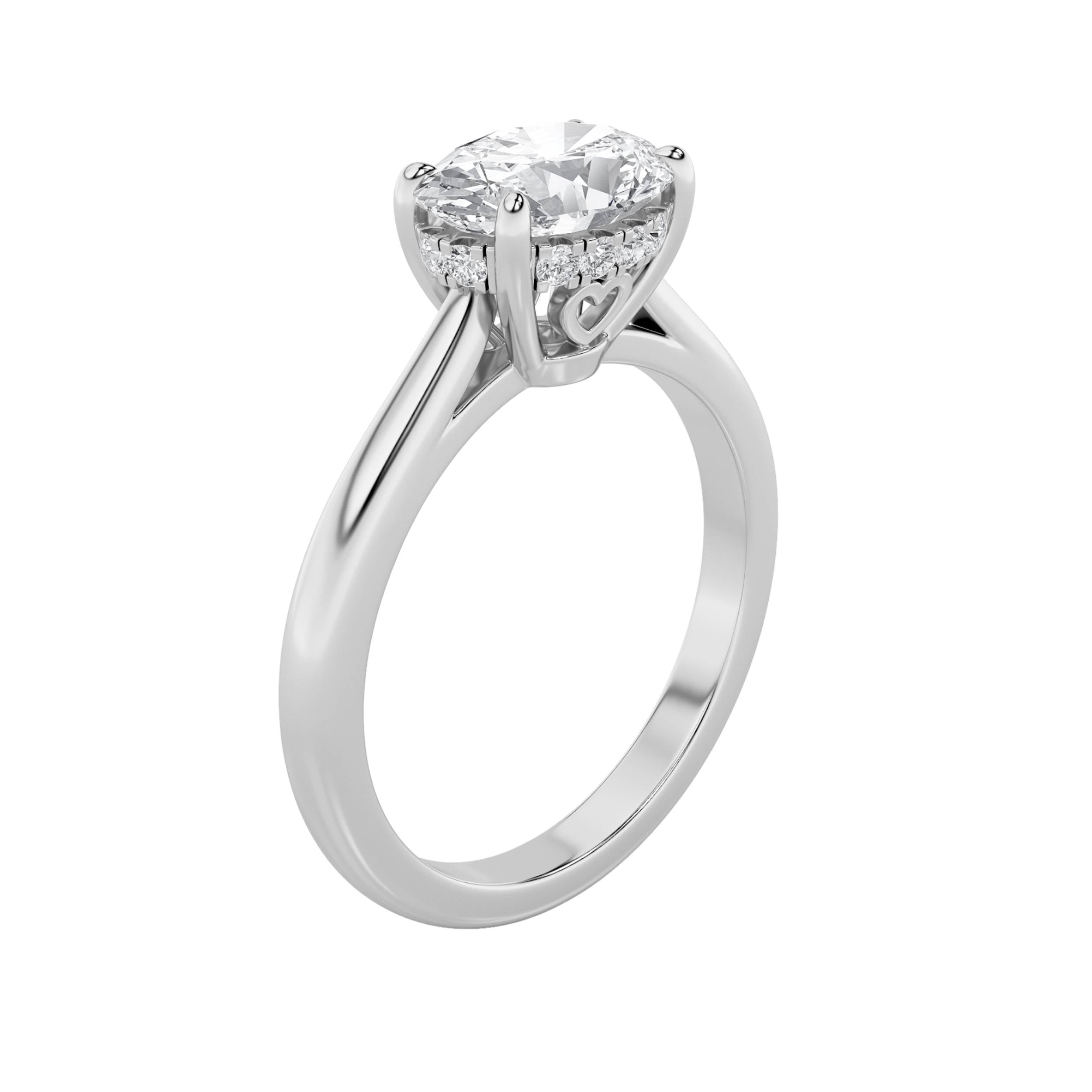 1.5CTW Oval Shaped Lab Grown Diamond (F/VS) East West Solitaire Ring in 14K Gold