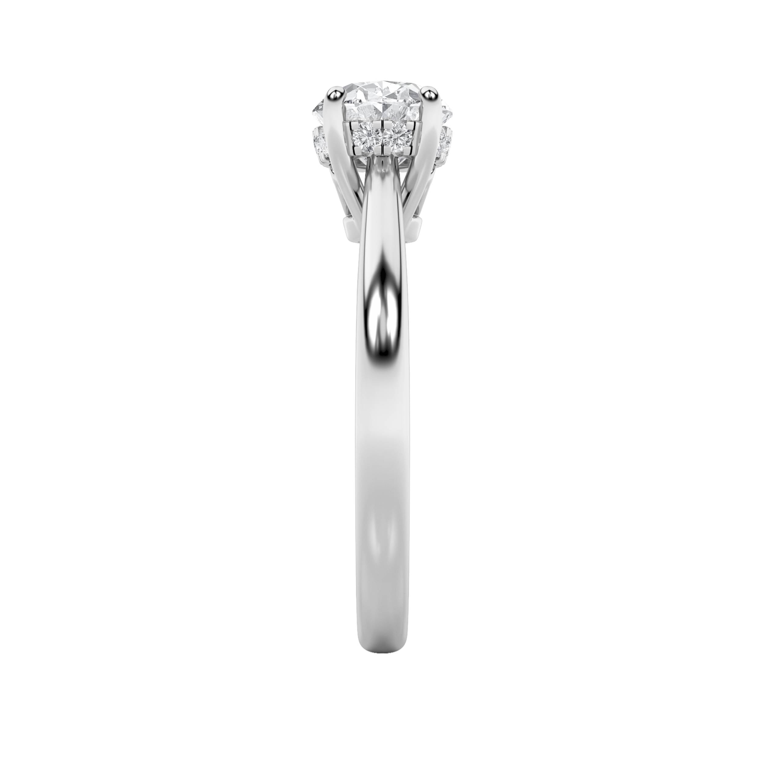 1.5CTW Oval Shaped Lab Grown Diamond (F/VS) East West Solitaire Ring in 14K Gold