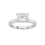 1.5CTW Emerald Shaped Lab Grown Diamond (F/VS) East West Solitaire Ring in 14K Gold