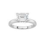 1.5CTW Emerald Shaped Lab Grown Diamond (F/VS) East West Solitaire Ring in 14K Gold