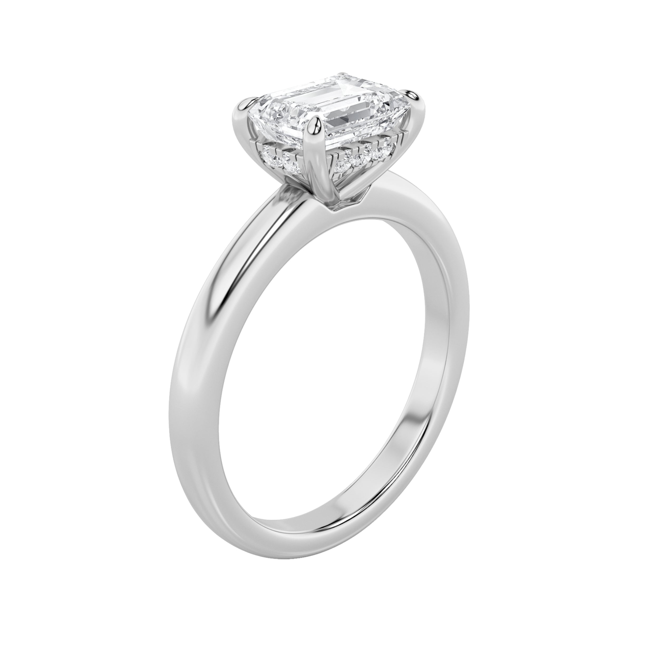 1.5CTW Emerald Shaped Lab Grown Diamond (F/VS) East West Solitaire Ring in 14K Gold