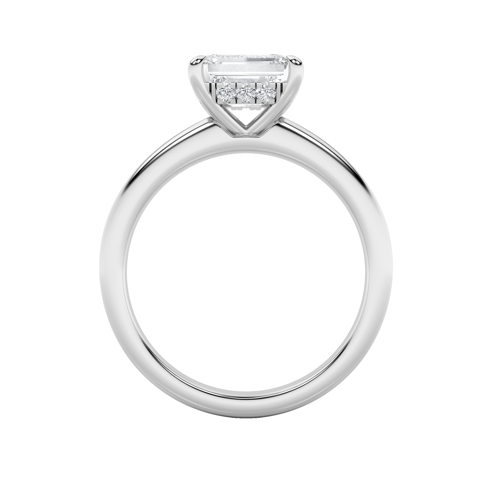 1.5CTW Emerald Shaped Lab Grown Diamond (F/VS) East West Solitaire Ring in 14K Gold