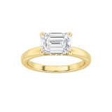 1.5CTW Emerald Shaped Lab Grown Diamond (F/VS) East West Solitaire Ring in 14K Gold