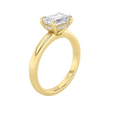 1.5CTW Emerald Shaped Lab Grown Diamond (F/VS) East West Solitaire Ring in 14K Gold