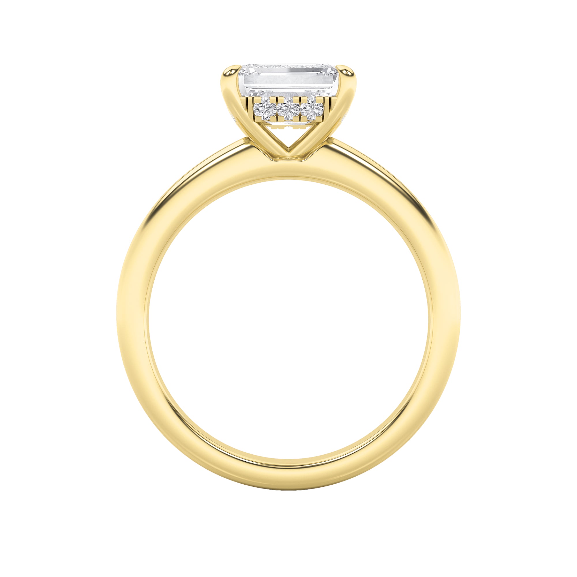 1.5CTW Emerald Shaped Lab Grown Diamond (F/VS) East West Solitaire Ring in 14K Gold