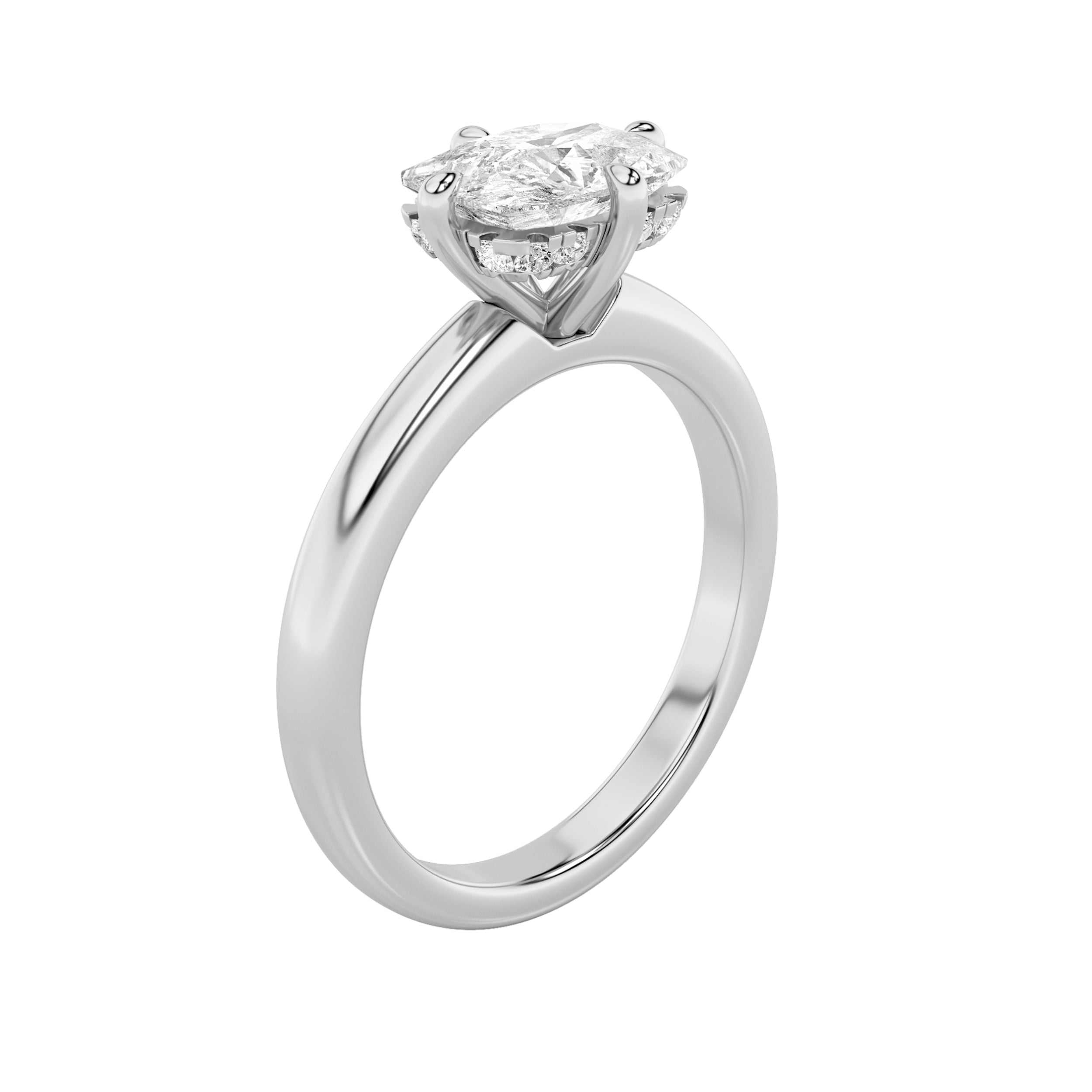 1.5CTW Elongated Cushion Shaped Lab Grown Diamond (F/VS) East West Solitaire Ring in 14K Gold