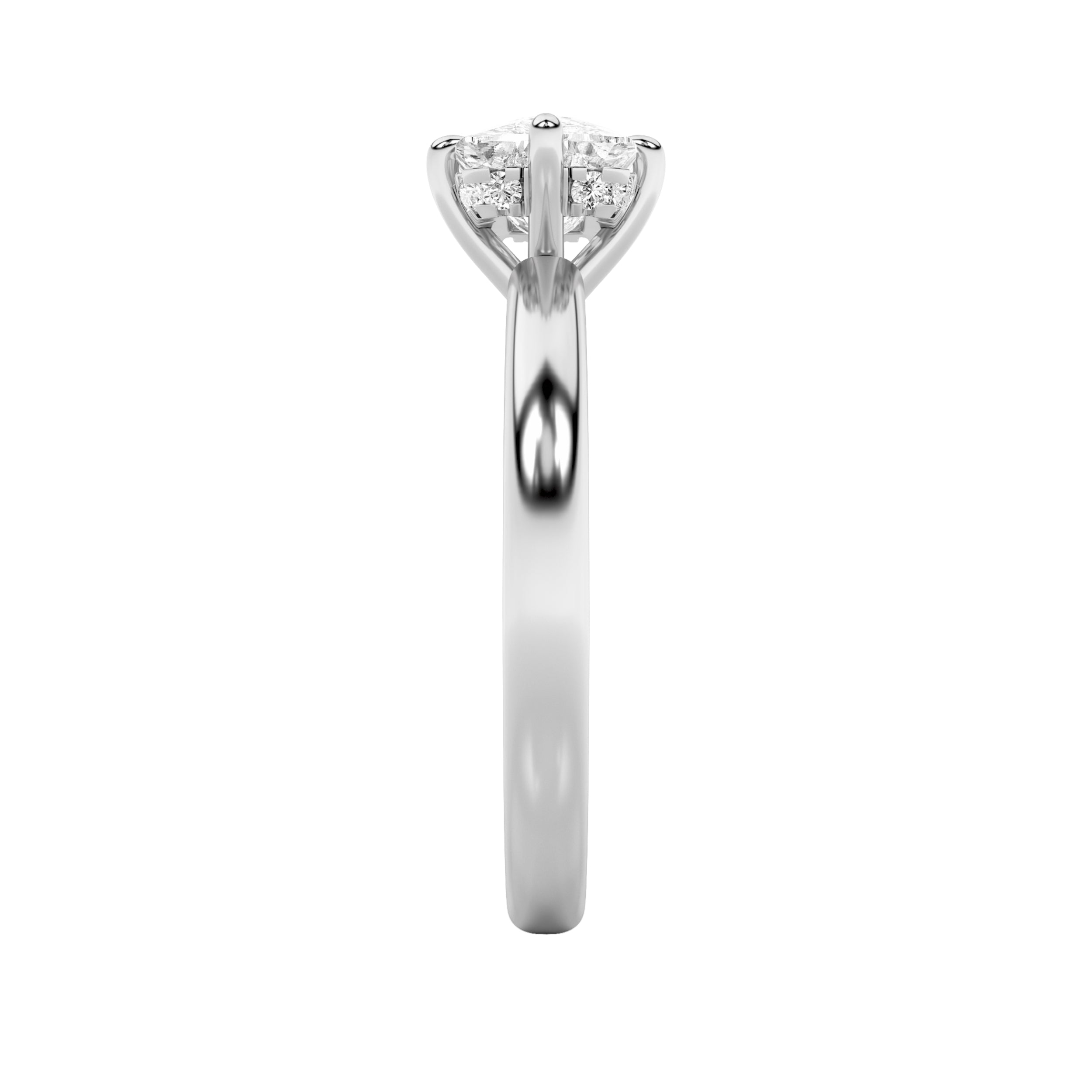 1.5CTW Elongated Cushion Shaped Lab Grown Diamond (F/VS) East West Solitaire Ring in 14K Gold