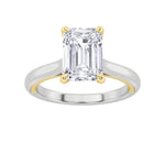 2CTW Emerald Shaped Lab Grown Diamond (F/VS) Solitaire Engagement Ring in 14K Gold