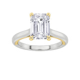 2CTW Emerald Shaped Lab Grown Diamond (F/VS) Solitaire Engagement Ring in 14K Gold