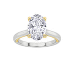 2CTW Oval Shaped Lab Grown Diamond (F/VS) Solitaire Engagement Ring in 14K Gold