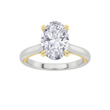 2CTW Oval Shaped Lab Grown Diamond (F/VS) Solitaire Engagement Ring in 14K Gold
